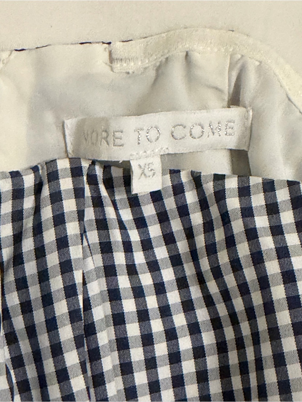 REVOLVE More To Come Strapless Gingham Bustier Top in Navy and White - Picture 3 of 4